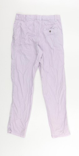 Marks & Spencer Womens Purple Cotton Blend Chino Trousers Size 8 L28 in - Picture 2 of 10