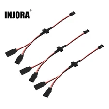 INJORA 3PCS Magnetic Snap-on JR 1-to-2 Y Cable for RC Models (20cm, 27cm)
