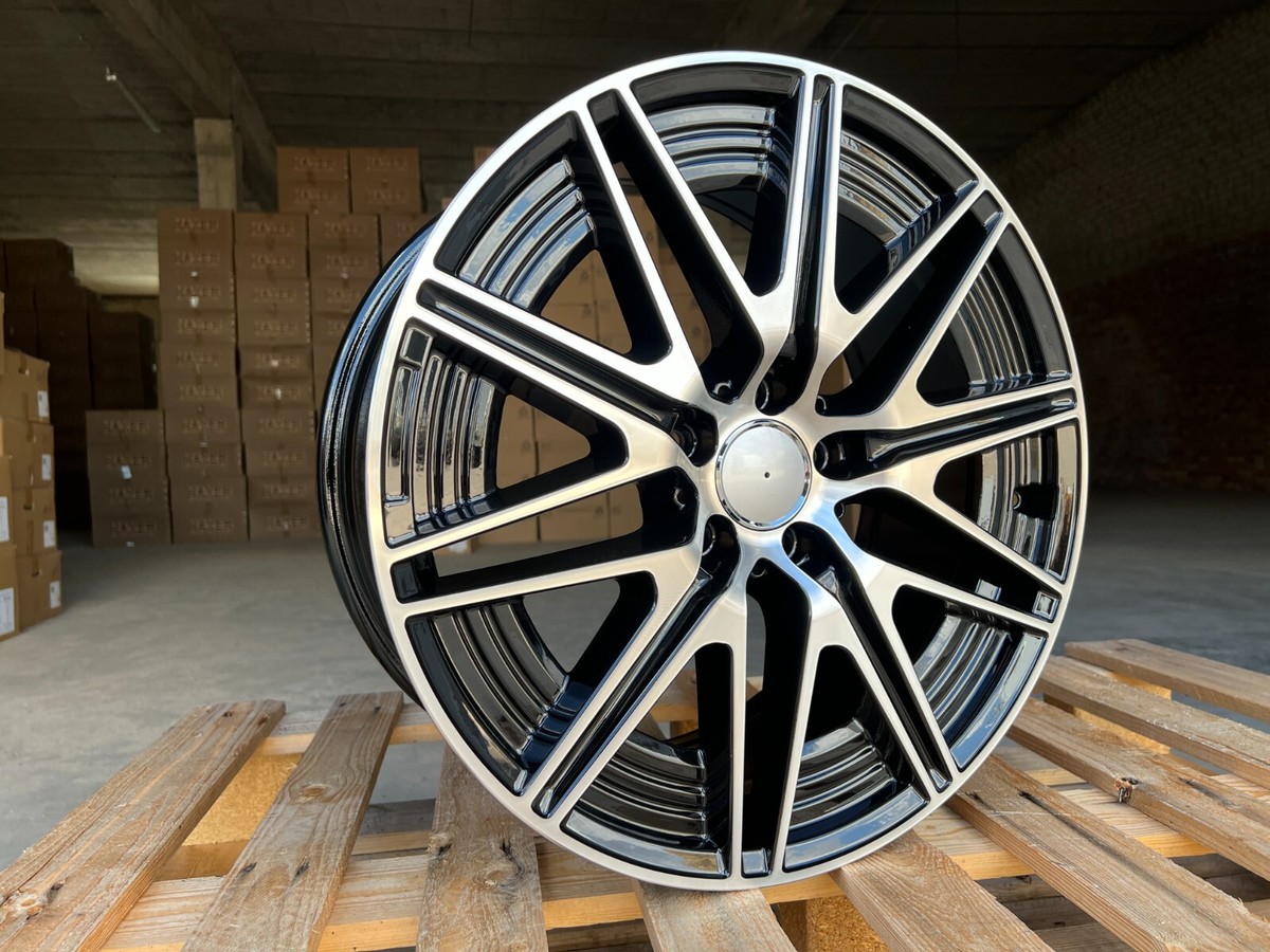 4 x 19 Inch 5x112 AMG Style Black Polished Wheels: Fits For