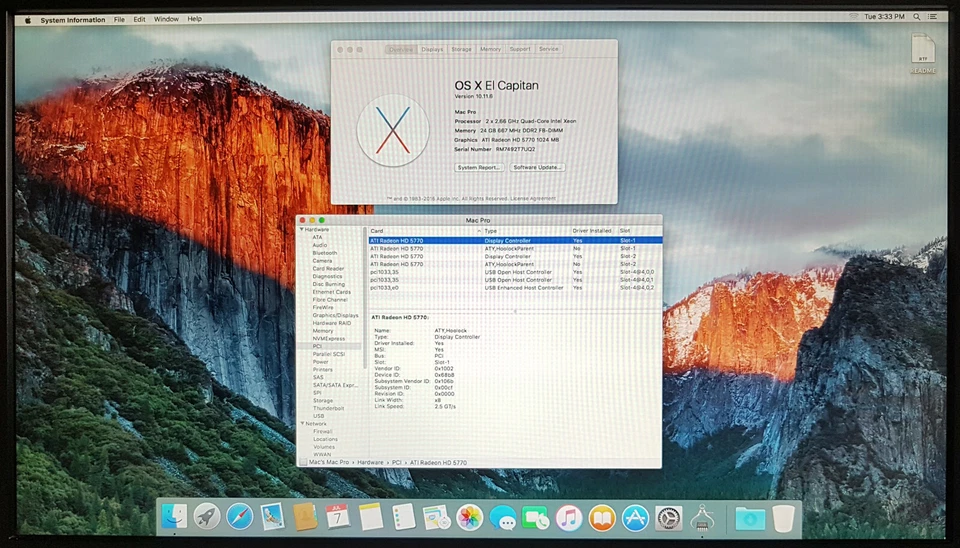 Mac Pro 1,1 2x Xeon 2.66GHz Quad Core, 24GB, 1TB, 2x Radeon HD 5770 OS X 10.11.6 - Image 4 of 4