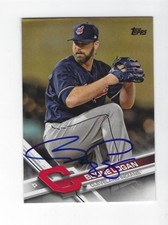 Autographed Cleveland Indians Boone Logan  2017 Topps  Card #US165