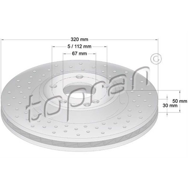 Topran 2X Bremsscheibe Vorne Ø320Mm FüR Mercedes-Benz Gla-Klasse X156 B-Klasse-image