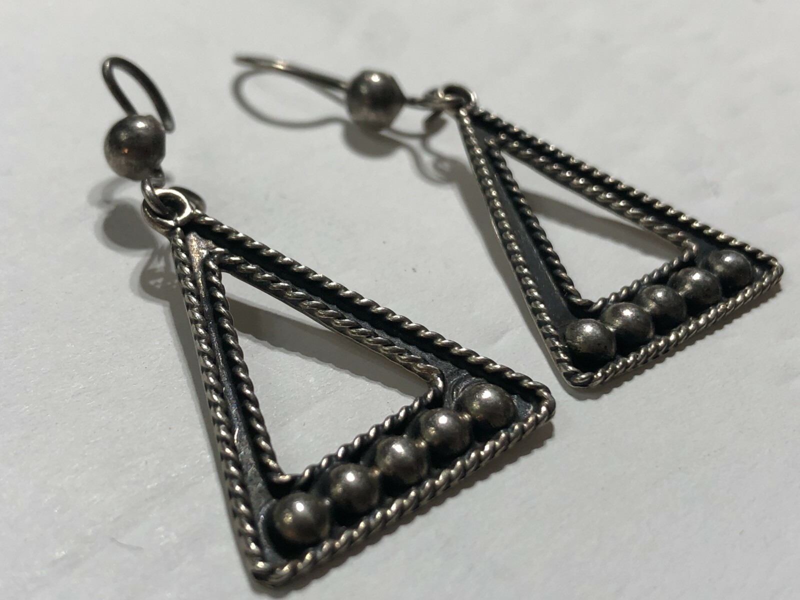 Native American Triangle Shape Dangle Earrings St… - image 6