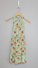 Sunday Mi Amor Anthropologie Mint Green Floral Open Back Halter Dress Size Small