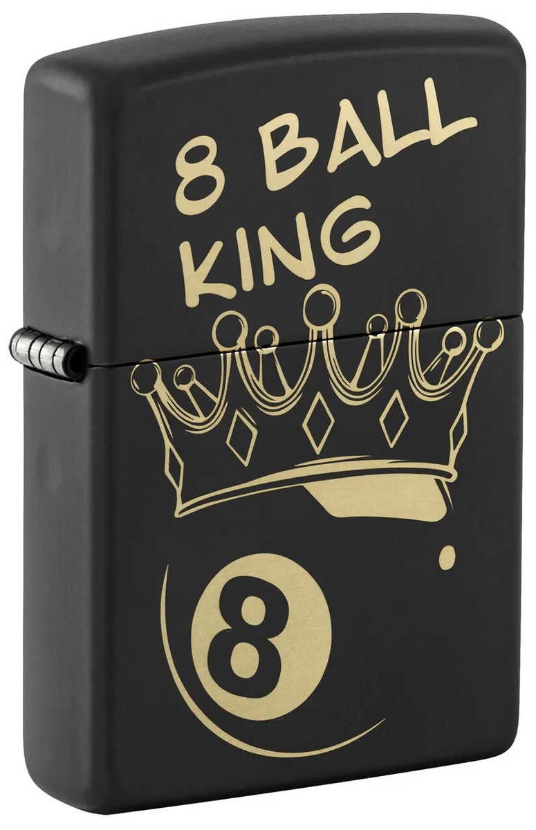 Zippo 46291, Billiards-8 Ball King Design, Black Matte