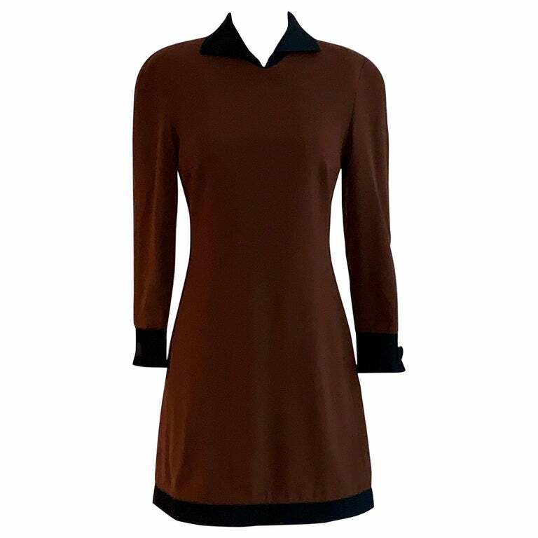 brown wool mini dress Lucca Mini Sweater Dress - Chocolate Brown main image 0
