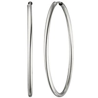 Ohrringe Creolen 39,1X1,7Mm Aus 585 Gold WeißGold Rund GläNzend Schlicht Damen