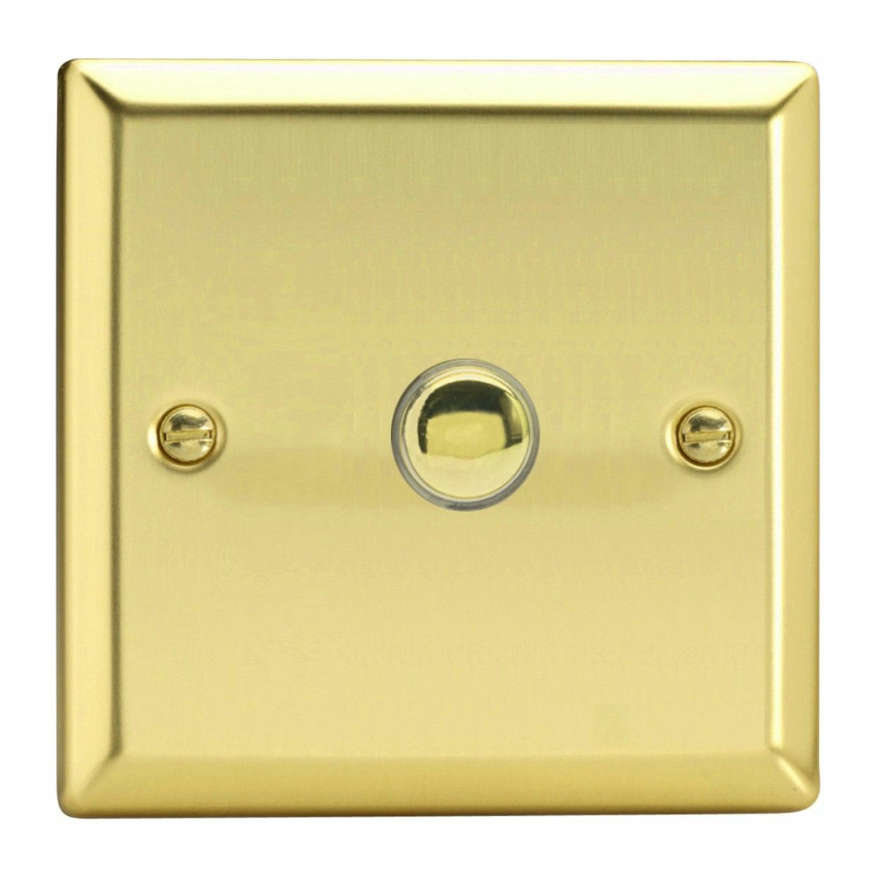 Varilight XVP1 Victorian Polished Brass 1 Gang 6A 1 or 2 Way Push Impulse Switch