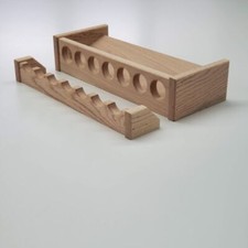 Custom Fishing Rod Rack, Solid Red Oak Wood, Unfinished  7 Rods, 16 Inches