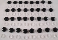 32 Black Smooth License Plate Frame Screw Caps Bolt Covers For Car Truck Suv