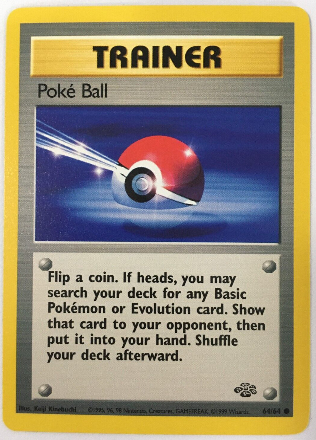 POKEMON POKE BALL 64/64 JUNGLE COMMON TRAINER NEAR MINT