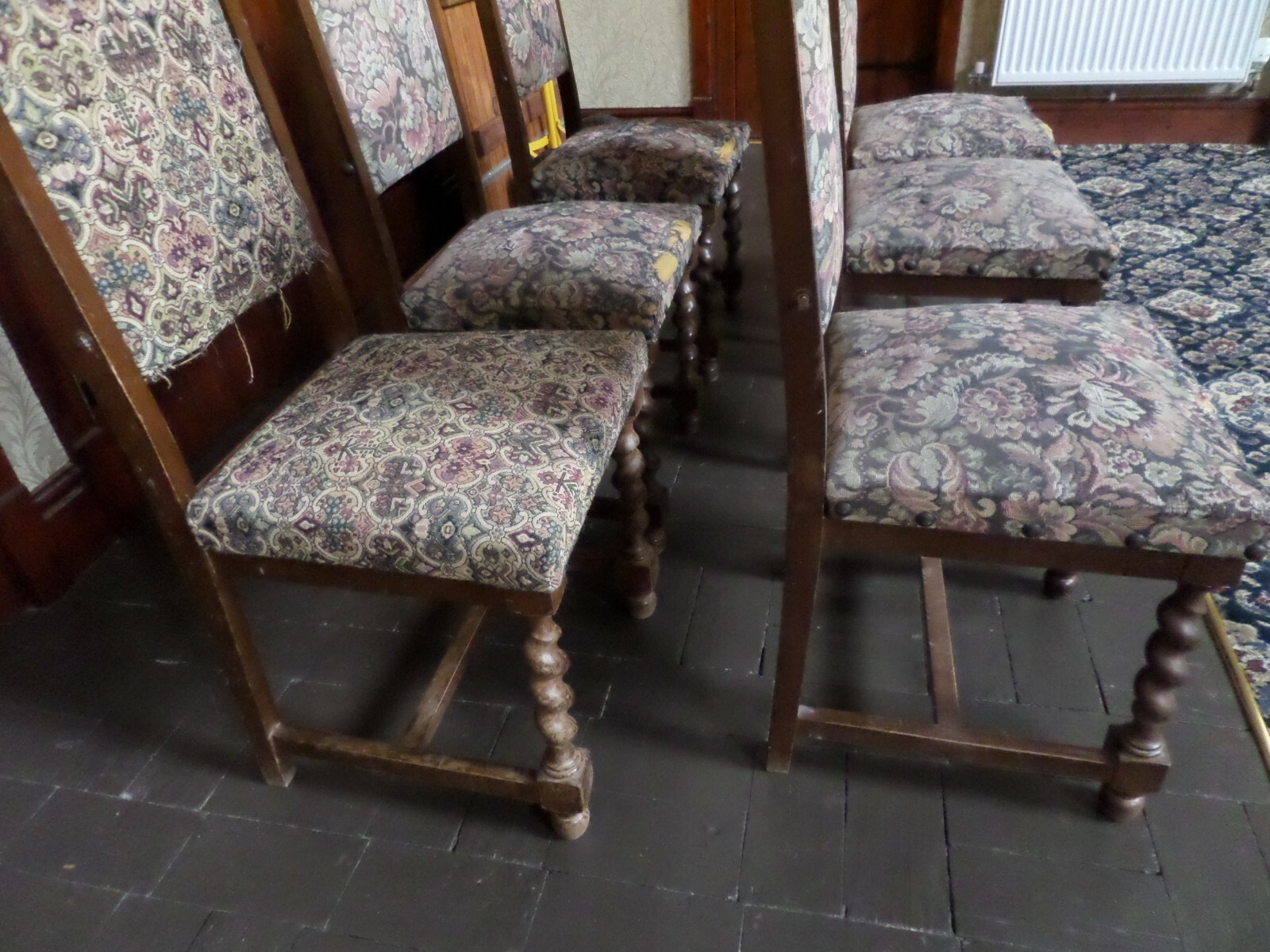Set of 6 Antique Oak Dining Chairs eBay