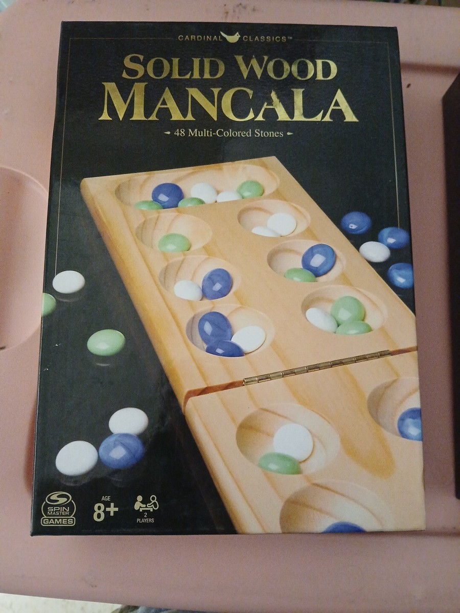 Mancala Board Game - Made In USA With 60 Colorful Stones And Storage Pouch