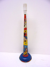 Vintage Tin Litho Clown Dancing Design Party Noisemaker US Metal Toy Mfg