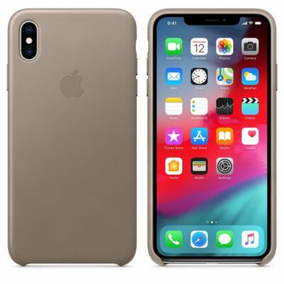 Apple Leder Rückseite Case Cover für iPhone XS Max Taupe MRWR2ZM/A OFFICIAL CASE