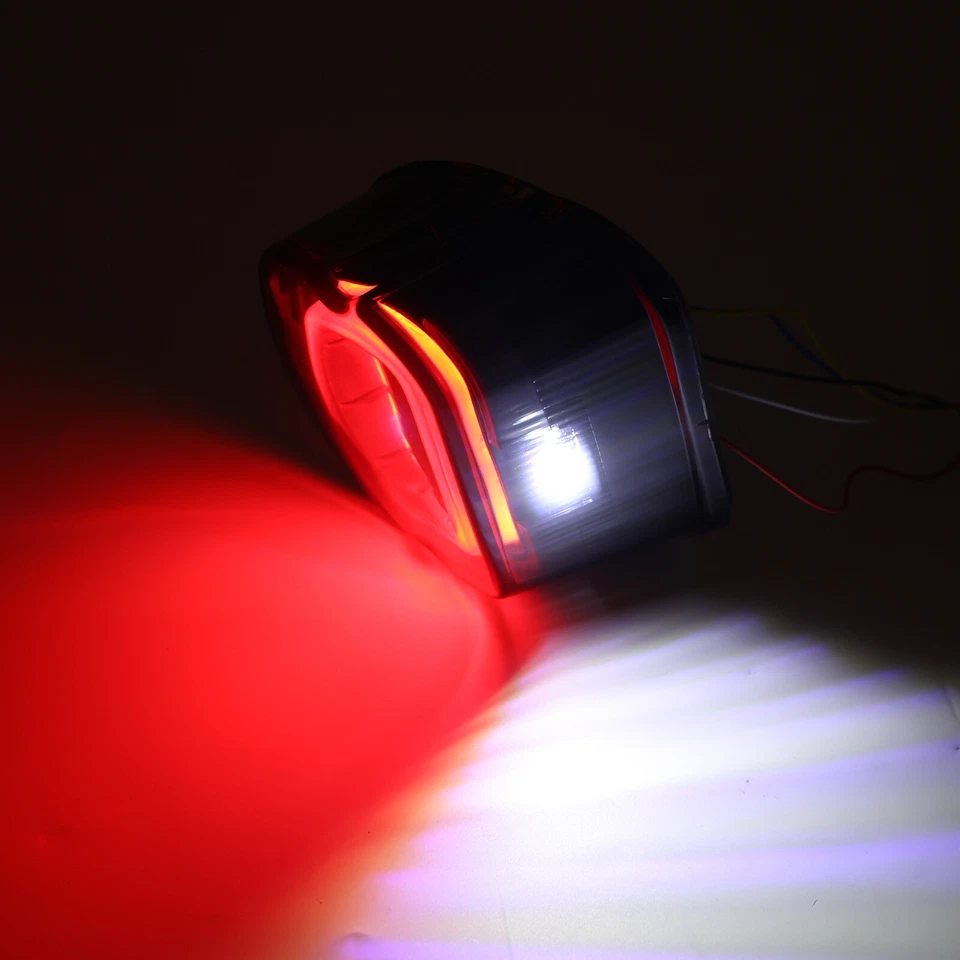 Luz trasera LED roja/negra con señal de giro de freno para Harley Dyna Sportster 883 1200 Foto 3 de 4