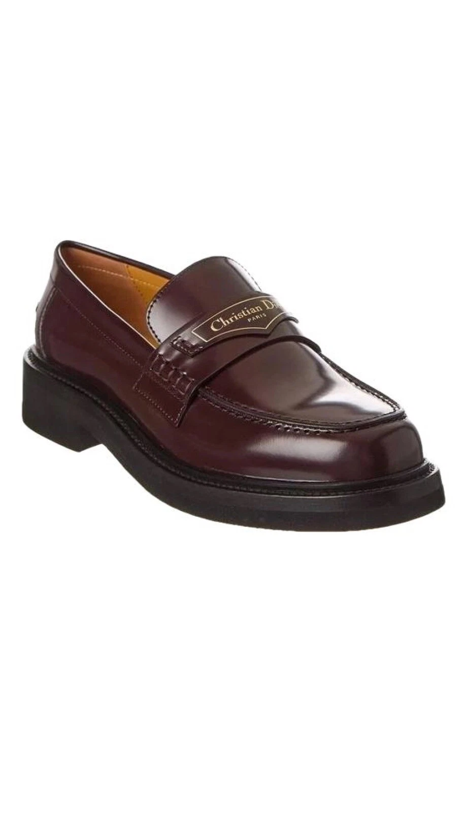 Chaussures mocassins en cuir brossé DIOR BOY bordeaux pointure 36,5/6,5 US