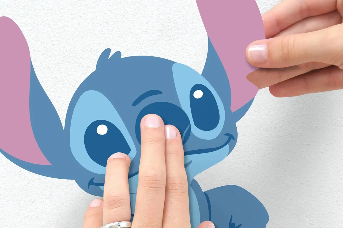 Disney Stitch Angel Vinilo Pegatinas Pared 50x70cm 31 Piezas Rosa Azul