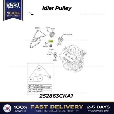 ⭐Genuine⭐ Idler Pulley 252863CKA1 for Hyundai Genesis Kia
