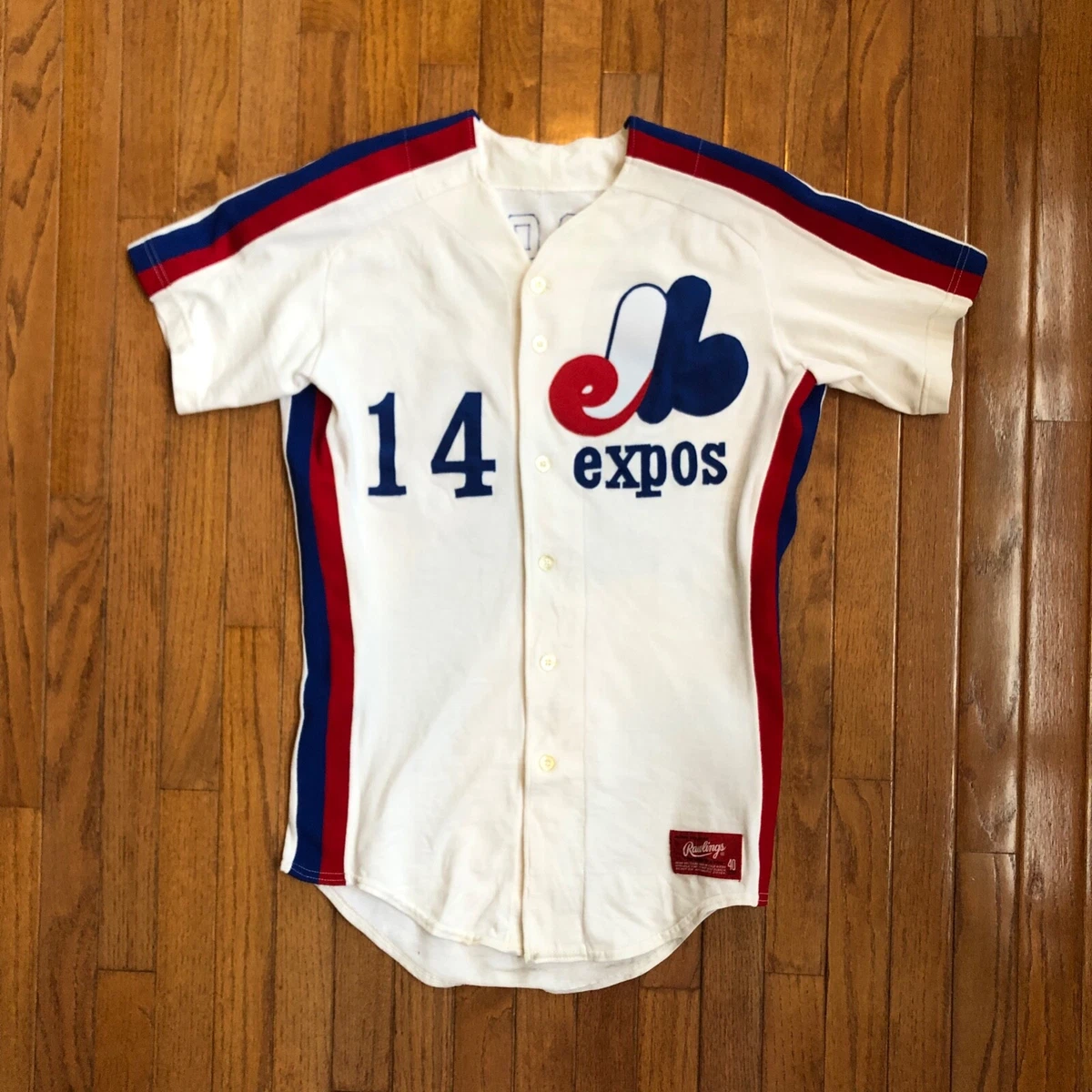 1984 Pete Rose Montreal Expos Authentic Rawlings MLB Jersey Size 40 Medium  RARE