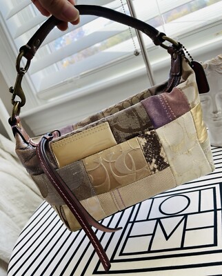 Vintage Coach Patchwork Mini Pouch