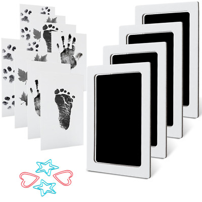 Baby Footprint Handprint Pet Paw Print Kit 4 Ink Pads 8 Imprint Cards
