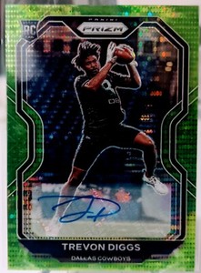 2020 Panini Prizm Rookie Signatures Neon Green Pulsar #335 Trevon Diggs RC Auto