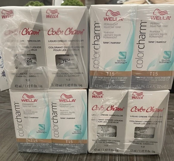 JUEGO DE 4- WELLA Color Charm tónico líquido permanente para el cabello (elige tu color) Foto 3 de 4