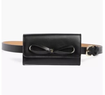 Kate Spade New York Bow Belt Bag ~ Black Leather ~ Size S/M  display picture 1