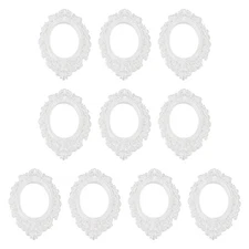 10 Pcs Mini Vintage Frames, 1.3 x 1.1" Resin Tiny Picture Frames, White