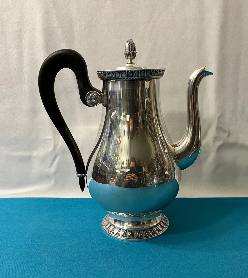 Cafetière CHRISTOFLE modèle MALMAISON métal argenté EMPIRE 25 cm café thé - Photo 2/4
