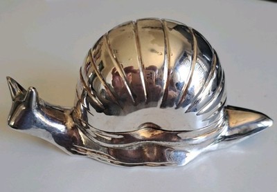 Vintage versilberte Schnecke Butterdose mit Palettenmesser und Glaseinsatz sehr guter Zustand