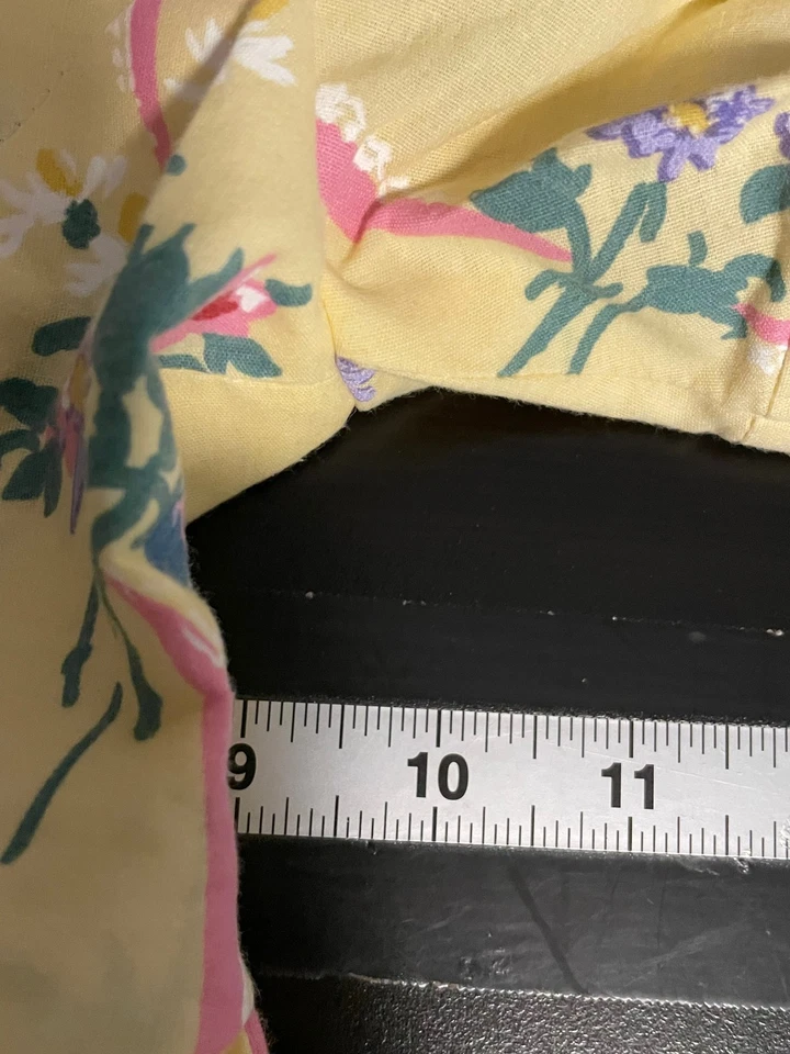 Vestido Vintage Niñas Manga Abullonada Amarillo Floral Encaje Volantes Primavera Cottagecore Años 80 Foto 4 de 4