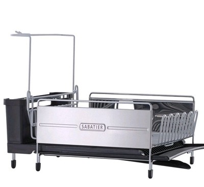 Sabatier Expandable Stainless Steel Dish Rack w/ Stemware Rack **No Box**