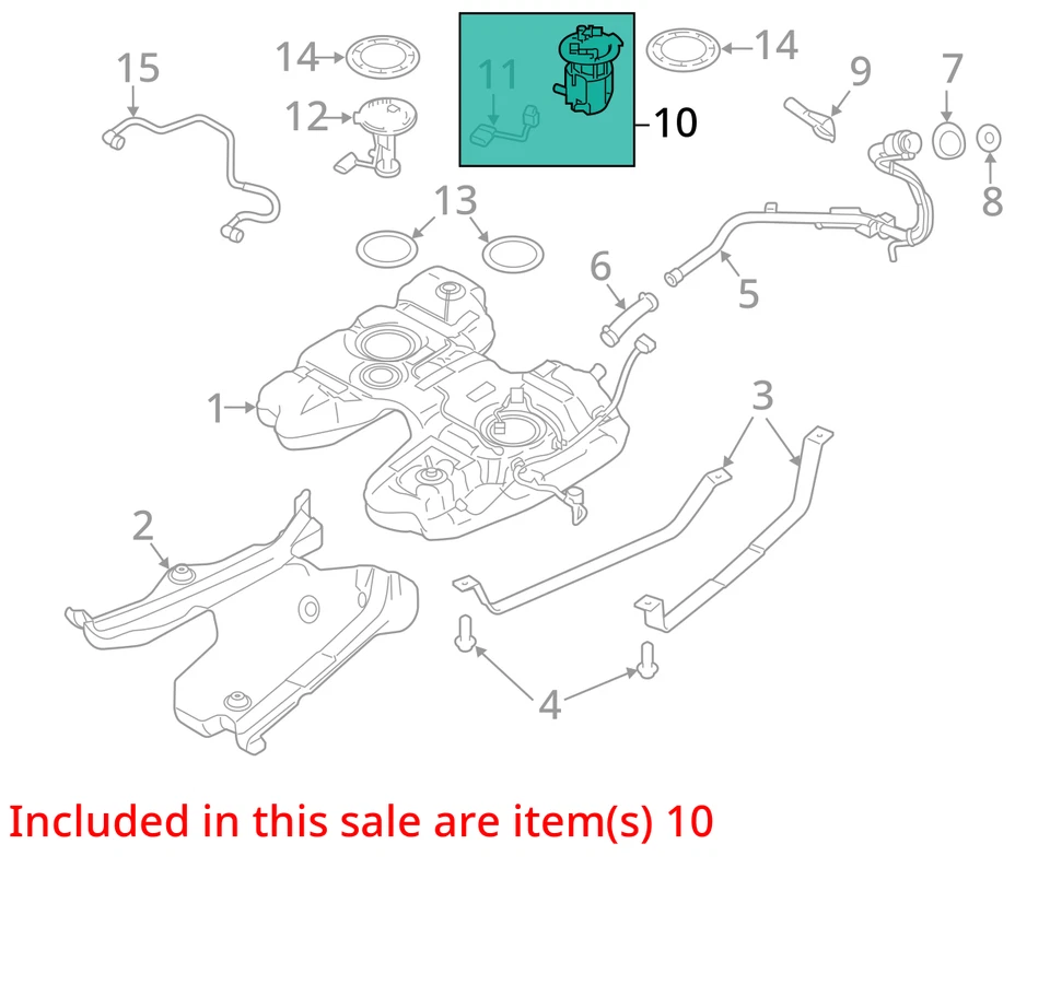 Fuel Pump Assembly AWD Fits 11-15 MKX 2521052 - Image 3 of 4