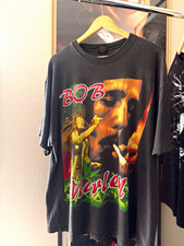 Zion Gold Series Double-Sided Bob Marley Graphic Tee Crew Neck Black XL
