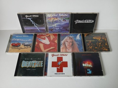 Great White CD Lot Of 10 - Self Titled -Once Bitten - Sail Away - Let It Rock +