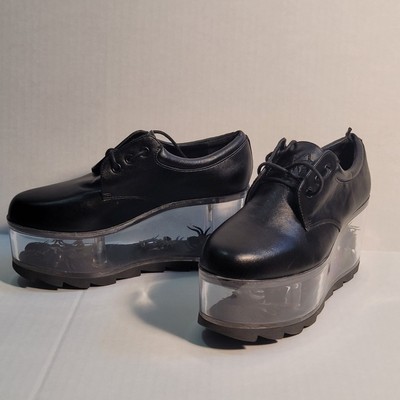 YRU Qloud 2091 Black with Clear (fillable) Platforms Size 5 xru