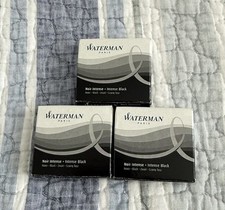 Waterman S0110940 Fountain Pen Ink Refill, Color Intense Black. Lot Of 3 Boxes