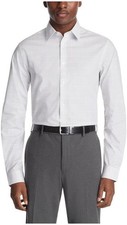 Calvin Klein Mens Dress Shirt Non Iron Stretch Slim Fit Check - 15.5 32/33 M
