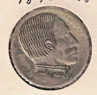 Modern Hobo Nickel Grover Cleveland on 1934 Buffalo Nickel Done by John Dorusa
