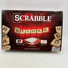 Scrabble Deluxe Rotating Gameboard COMPLETE Hasbro Gaming 2014 Crossword Word