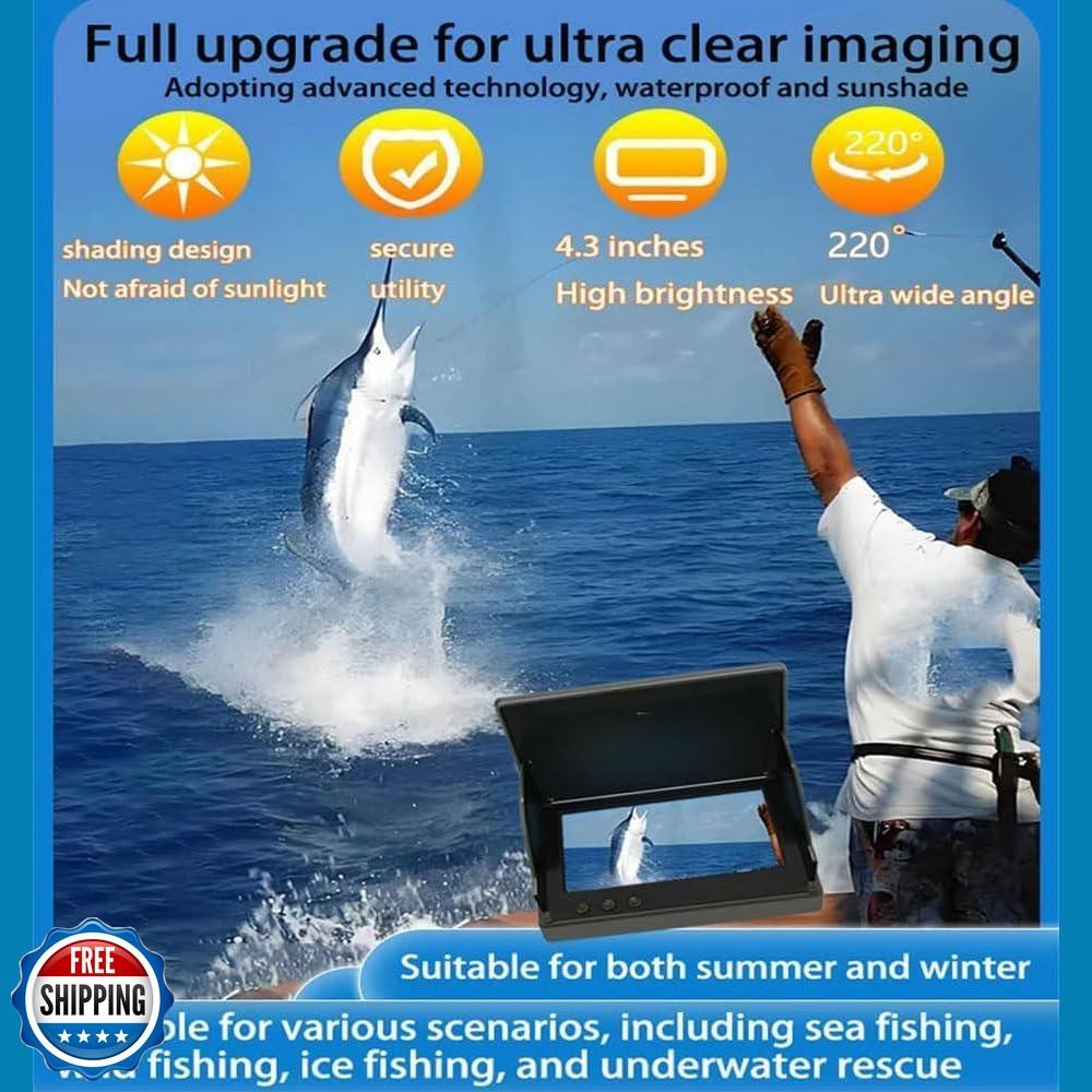 Colitt HD Underwater Fishing Camera, Waterproof Portable 360-Degree Fish Finder With Night Vision Real-Time Viewing Fish Camera For Fishing Gear, Baiting, And Catching Fish