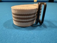 SHARP FABRIC BELT 44 INCHES BEIGE CREAM OFF WHITE BELT TOGGLE CLASP