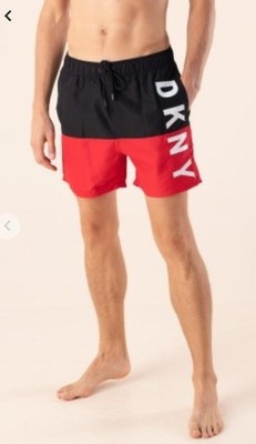Men DKNY Shorts Black Polyester 36 / XL / 50