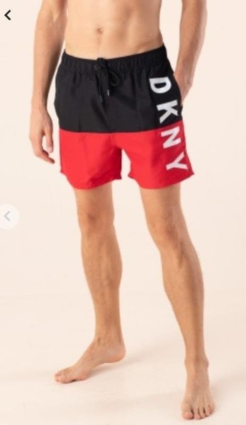 Men DKNY Shorts Black Polyester 36 / XL / 50