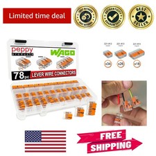 WAGO 221 Lever Nuts - 78 Piece Wire Connector Set for Safe Connections