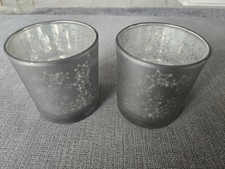 Set Of 2 Silver Star Votive Candle Holders