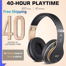 Wireless Headphones Bluetooth Noise Cancelling Stereo Earphones Over Ear Headset