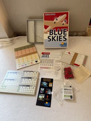 Blue Skies Airline Board Game Rio Grande Game Joseph Huber Open Box Contents New